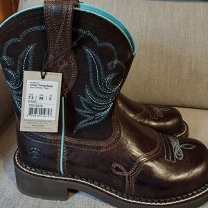 Ariat Brown and Blue Western Boots